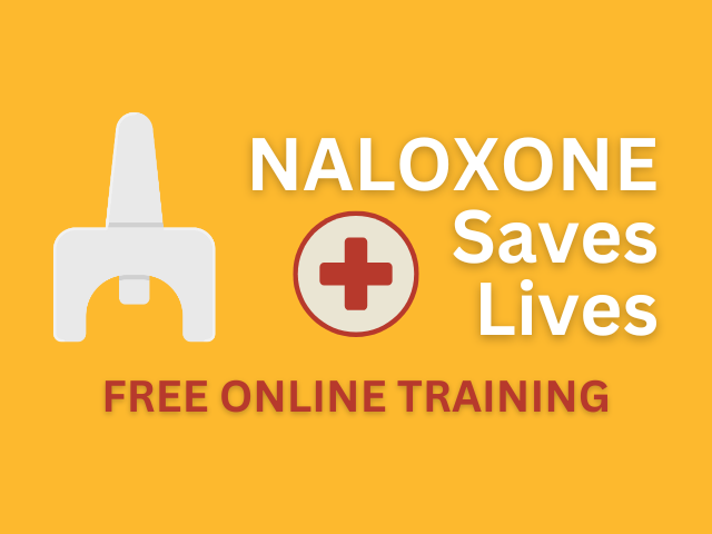 Graphic with "Naloxone Saves Lives"