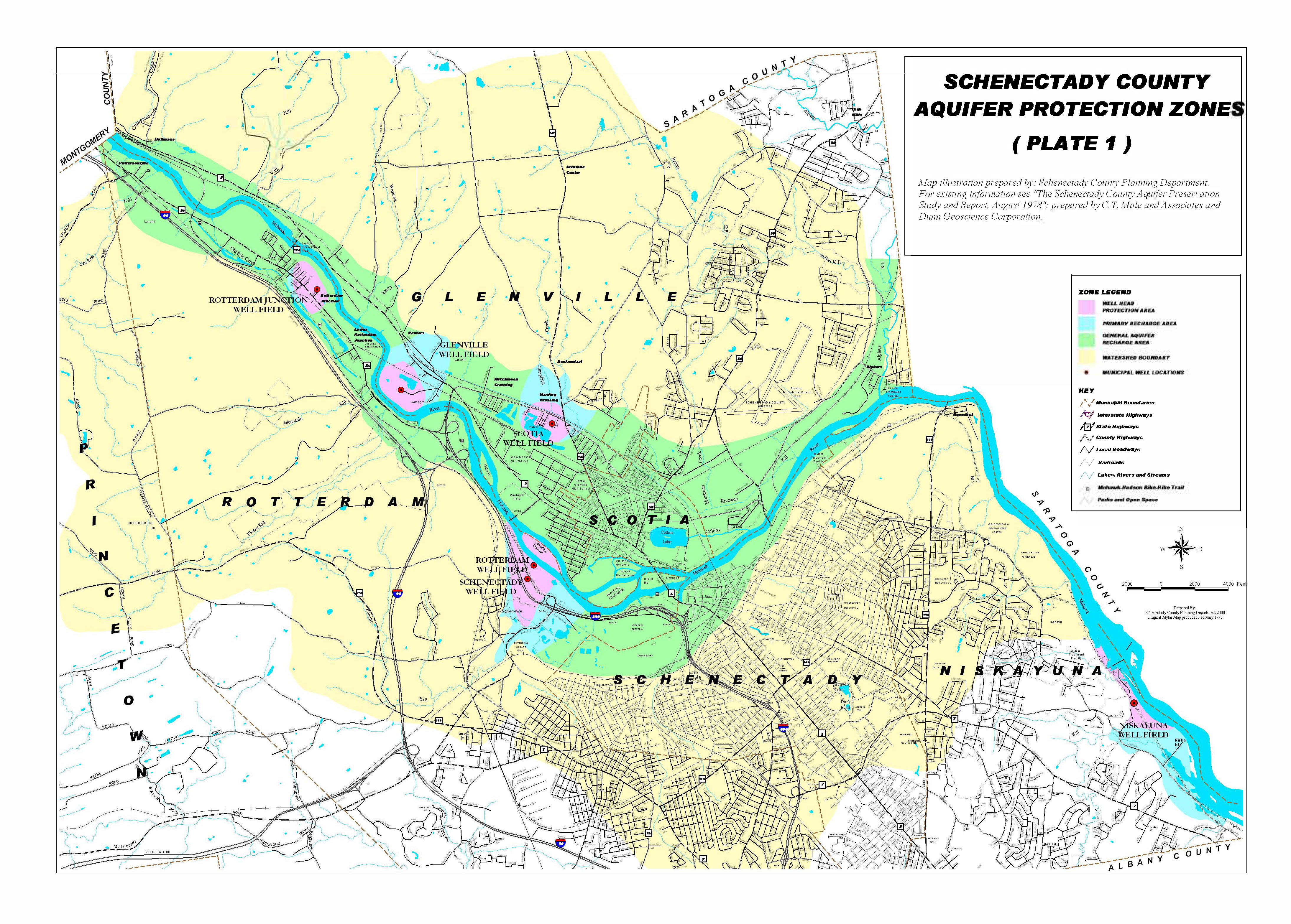 Overlay map of The Great Flatts Aquifer Region with Aquifer Protection Zones.
