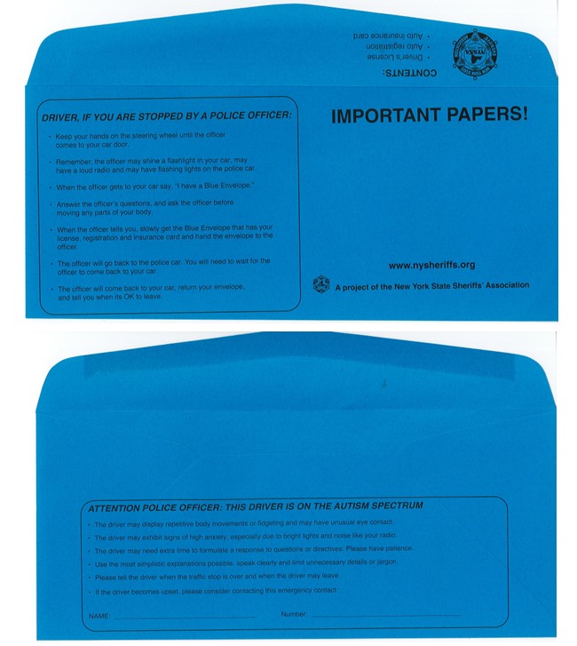 photo of sheriff blue envelope.