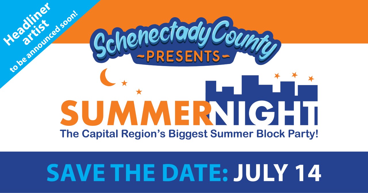 Summernight logo with the text save the date July 14, 2023. Headliner announcement coming soon. 